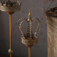 Vintage Iron Crown Candle Holder