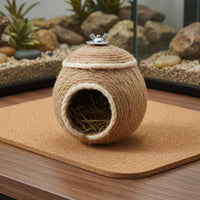 Handwoven Round Bird Nesting House Circular Entrance Rope Bird House Natural Tan Roosting Pocket Small Birds