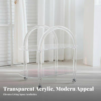 Iridescent Side Table Transparent Look Multi-Tier Storage cart Easy to Move adaptable Use for Students, Bedroom, Kitchen, Study