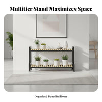Four-Tier Rolling Planter Shelf Stepped Layout Four-Tier Rolling Plant Stand Mobile with Lockable Wheels Space-Saving