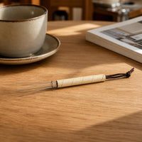 Comfortable Grip Espresso Stirrer with Leather Handle Food-Grade WDT Tool Long-Lasting Coffee Needle Stirrer Ergonomic for Baristas