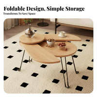 foldable Coffee Table Foldable Design Bean-Shaped Folding Table Space-Saving
