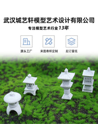 Miniature Japanese Stone Pavilion Model for Dollhouse Diorama