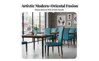 Upholstered Highrear Chair New Chinese Design Aesthetic Dining Seat Padded Padding Sturdy Frame for Hotel Managers, Banquet Hall