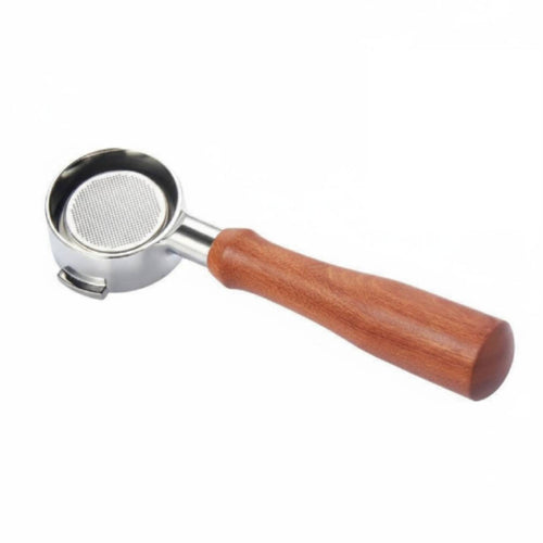 Coffee Machine Handle Bottomless Portafilter Espresso Handle Detachable Zinc Alloy Wood Grip Professional Accessory Suitable for Home Brewing Barista Office