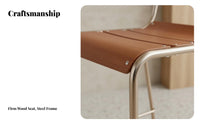 Bar Stool with supportrest Nordic Design Counter Chair Iron Frame Stable Wide Base for Restaurant