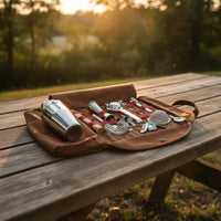 Portable Bartender Tool Kit Leather Handle Bartender Tool Roll Bag for Parties