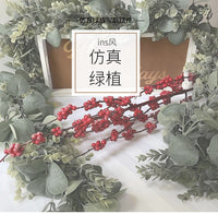 亚马逊人造桉树叶藤蔓婚礼派对装饰仿真拼接尤加利叶藤条假花花环