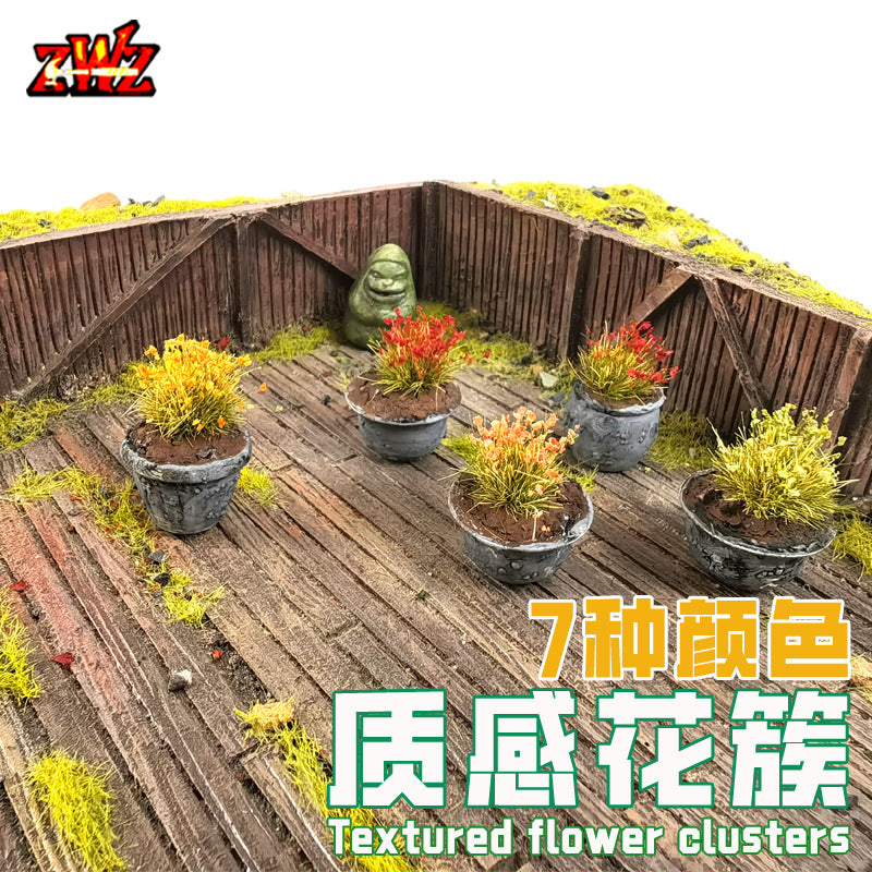 ZWZ Creator Model Textured Flower Cluster for Miniature Scenes DIY Sand Table Model Material