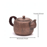 Tea Pot Pure Copper Hammered Finish Kettle with Compact Capacity and Distinctive Side Handle for Single-serving Brewing Suitable for Tea Lovers Tea Ceremony Office Home Decor