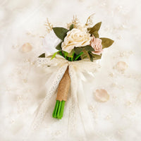 Champagne Blossom Arrangement Handmade Handheld Blossom Arrangement Ribbons