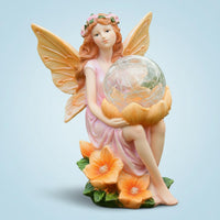 Solar Fairy Garden Light Rechargeable Battery Resin Fairy Night Light for Yard