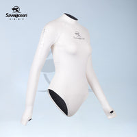 【Bestdive Saveocean 】女式雪月皓月纯白自由潜湿衣露背比基尼