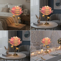 Warm Glow Lotus Lamp Tabletop Floral Lamp Decorative Ambient for Bedside, Bedroom, Desk
