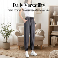 Women's Clothing Harem Pants Joggers with Tapered Ankle Cuffs, Ice Silk Polyester Material for Cooling Summer Gym Wear