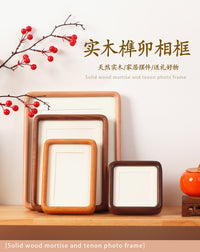 Black Walnut Mortise and Tenon Rounded Corner Solid Wood Picture Frame Empty Frame for Chinese Calligraphy