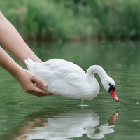 Realistic Floating Swan Lifelike Swan Decoy Weatherproof Pond Decoration Sturdy for Gardeners, Patio