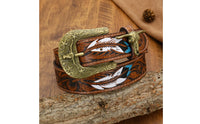 Belt with Bull Skull Buckle Country Belt with Bull Head Buckle Rugged Apparel for Men, Cowboys, Rodeo, Costume Parties