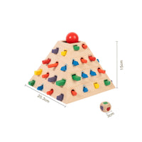 Educational Wooden Pyramid Sorter Educational Shape Sorting Pyramid Interactive Peg Insertion Toy Developmental for Toddlers, Preschoolers, Kids, Home, Classroom, Playroom