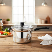 Stainless Steel Pasta Cooker Multipurpose Pasta Pot with Strainer Pasta Cooker Set Even Heating Kitchen Cookware