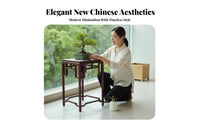 Elegant Aesthetic Chinese Design Bonsai Stand Long-Lasting and Stable Oriental Display Pedestal Strong Load-Bearing House Decoration Space Saving for Collectors, Plant Lovers, Home Decorators, Balcony, Living Room, Entrance Hall, Garden