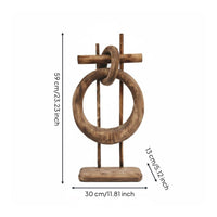 Abstract Wooden Loop Sculpture Handmade House Decoration for Desktop, Entryway