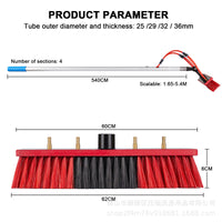26FT Telescopic Water-Fed Brush for Solar Panel and Window Cleaning