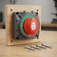 2-Position Battery Disconnect Switch with Mounting Hardware Rotary Battery Switch Square Electrical Component Easy Installation for Boat, RV, Truck, Car