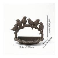 Cast Metal Avian Feeder Garden Ornament Compact for Balcony, Entryway