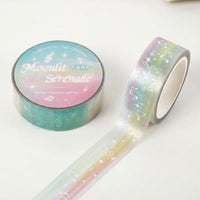 PET Holographic Washi Tape for Journal Lovers, Gradient Star Decorative Planner for Scrapbooking Finish 15mm x 3m