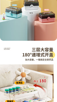 Drawer-Type Large-Capacity Medicine Box, Multi-Layer Transparent Storage Organizer for Home and Student Dormitory