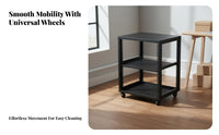 1 Open Frame Rack Adjustable Network Rack Multi-layer Equipment Shelf Mobile Unit Steel Construction Suitable for IT Professionals Home Workspace Studios