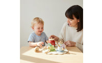 Burr-Splinter-Free Afternoon Tea Playset Water-Based Paint Wooden Tea Set Children's Toy for Preschoolers, Toddlers, Playroom, Home