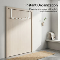 Bedroom Over the Door Hook Rack, Storage Organizer and Hanging Carbon Steel Coat for Dorm Room Students