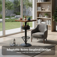 Counter Height Table and Stool Set Utilitarian Aesthetic 3-Piece High-Top Dining Set Space-Saving Easy Assembly for Students