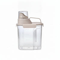 Pet Food Container with Measuring Cup Transparent Cereal Dispenser with Handle