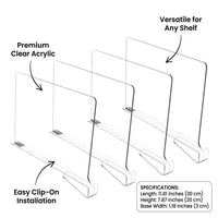Acrylic Shelf Dividers Set, Clear Acrylic Shelf Separators for Wardrobe, Closet  #variant:PET Plastic
