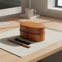 Double Layer Wooden Lunch Box Separate Compartments Wooden Bento Box for Adults