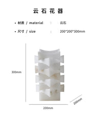 简约轻奢进口云石高档花器插花装饰样板间售楼酒店桌面大理石摆件