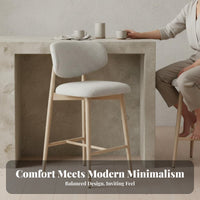 Four-Legged Counter Stool Vintage Look Upholstered Kitchen Island Stool Minimalist Design Anti-Slip Feet for Cafe Owners, Adults