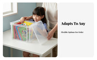 Clear Book Bin sturdy Stackable Clear Book Crate Easy to Clean for Study Room
