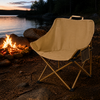 Portable Outdoor Folding Moon Chair Ultralight Camping Fishing Stool