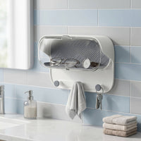 Wall-Mounted Glasses Storage Organizer Compact Glasses Case with Hooks Eyewear Holder with Cover Space-Saving Dustproof