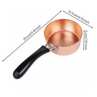 Single Handle Copper Pot Easy to Clean Small Copper Cooking Pot Anti-Scald Milk Pan for Induction Cooktop