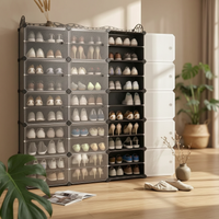Stackable Shoe Organizer Stacked Dustproof Shoe Organizer Clear Front Panels