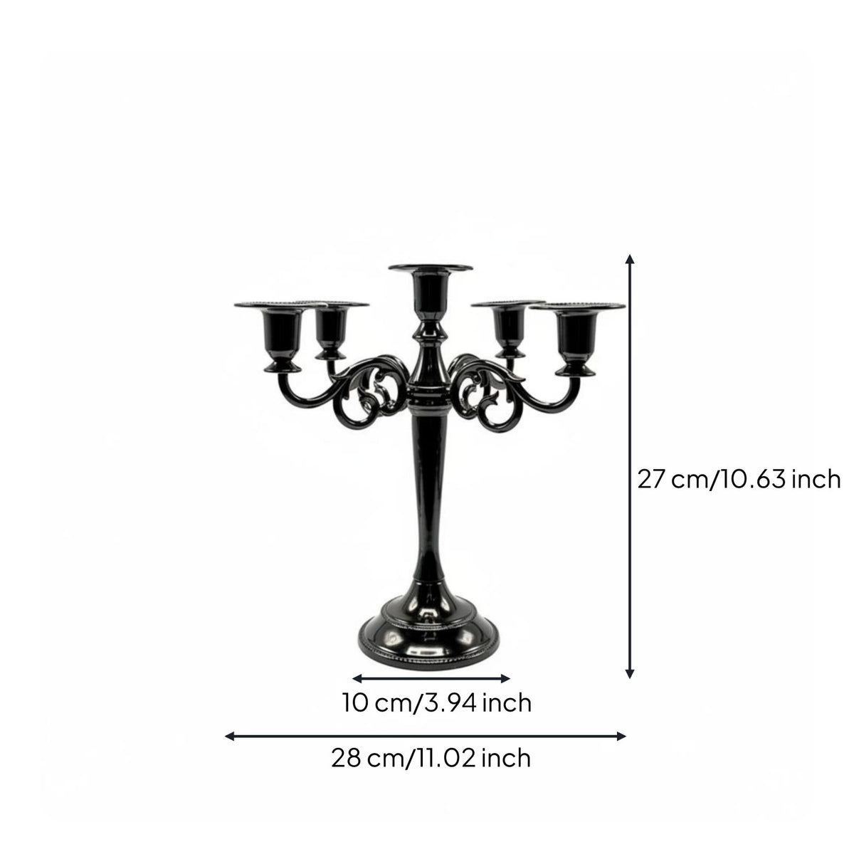 5-Arm Candelabra Ornate Design Metal Candle Candelabra Gift Idea for Wedding