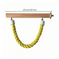 Bird Cage Perch with Rope Wooden Suspended Bird Perch for Budgies