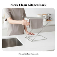 Countertop Dishcloth Holder Draining Design Countertop Rag Dehumidifying Rack Foldable Dishcloth Hanger for Sink