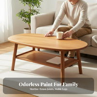 Unrestricted Form Coffee Table Double-layer Storage Kidney-shaped Accent Table Retro Wooden Construction Unique Shape Suitable for Homeowners Living Room Home Decoration