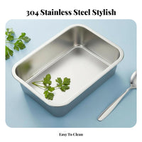 Tiramisu Form Pan Versatile Stainless Steel Food Pan Extra Thick Rectangular Stainless Steel Tray for Culinary Professionals, Caterers, Bakery